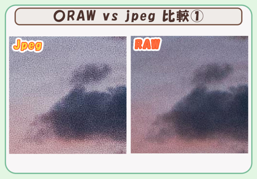 写真保存形式_RAW vs Jpeg 比較